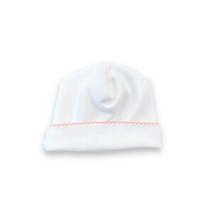 Pink Picot Trim Infant Newborn Hat Cap